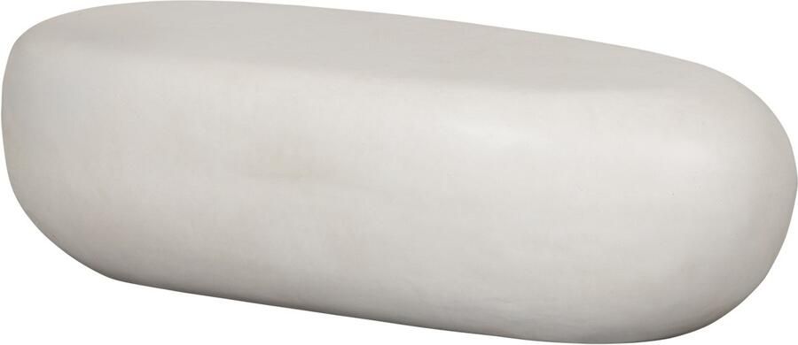 Vtwonen Pebble Salontafel Afgerond Design Fiber Clay Betonlook Wit 28x100x43 cm