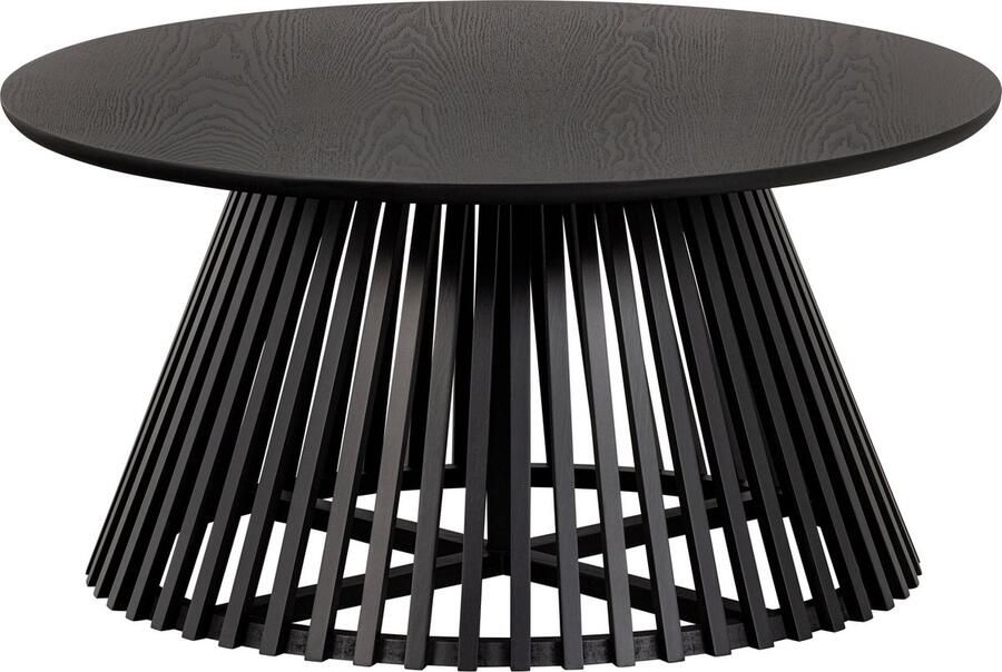 Vtwonen Salontafel Slats Grenenhout 80cm Zwart Rond