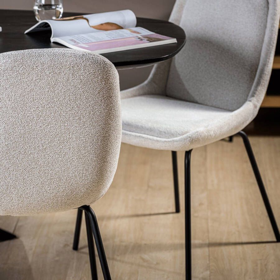 Vurna Birka eetkamerstoel stof naturel (Set van 2)