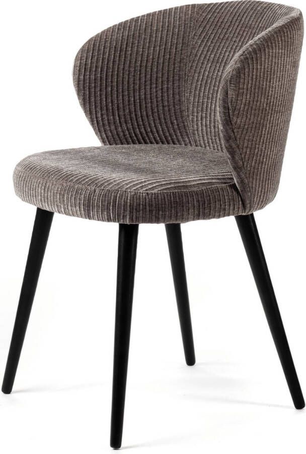Vurna Culo eetkamerstoel ribstof taupe (Set van 2)