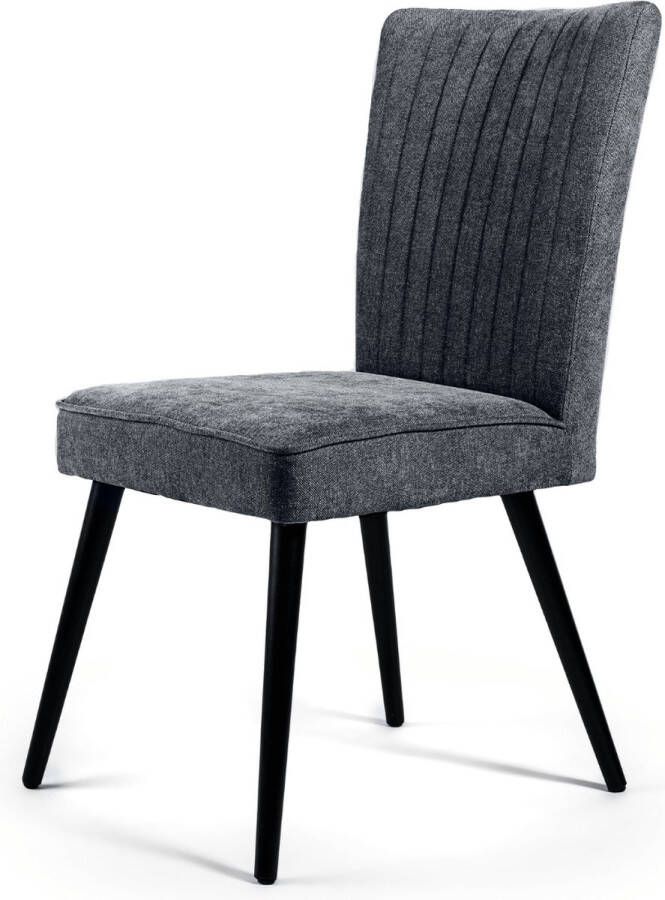 Vurna Hesta eetkamerstoel jameson stof antraciet (Set van 2)