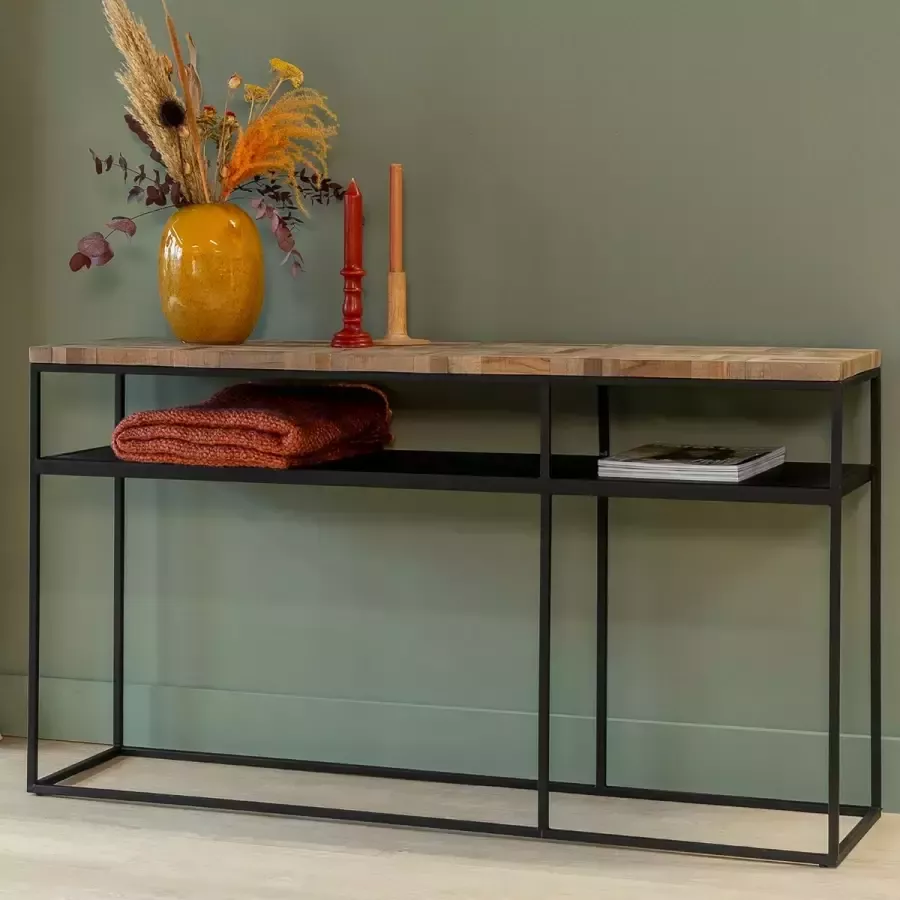 Vurna Makiko haltafel rechthoek teak bruin 140x35x75 cm - Foto 2