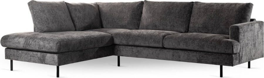 Vurna Marissa 3-zits hoekbank links stof antraciet