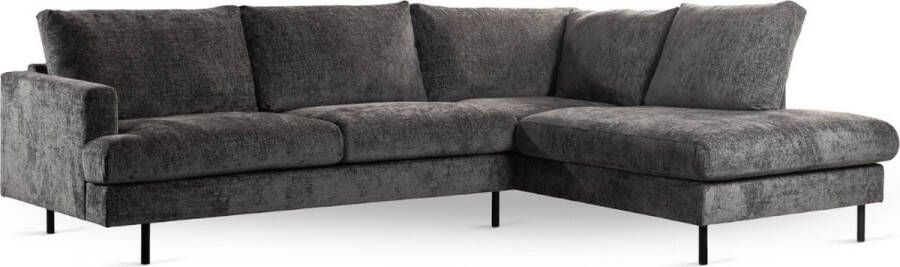 Vurna Marissa 3-zits hoekbank rechts stof antraciet