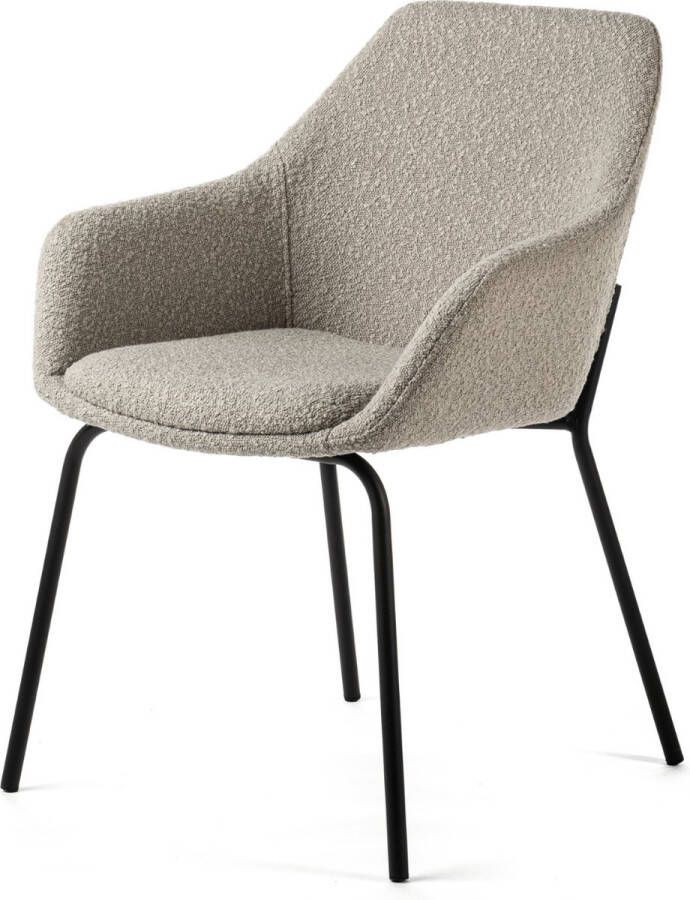 Vurna Mayem armstoel bouclé naturel (Set van 2)