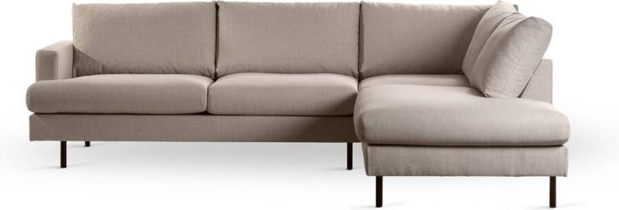Vurna Norris 3-zits hoekbank rechts stof beige