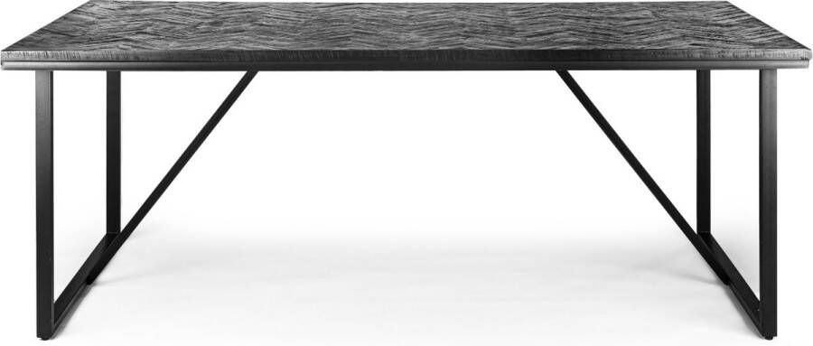 Vurna Reinier eettafel teakhout zwart 200x100 cm - Foto 4