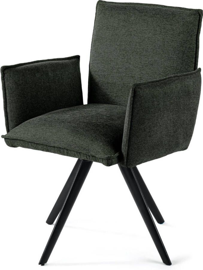 Vurna Roeli armstoel stof groen (Set van 2)