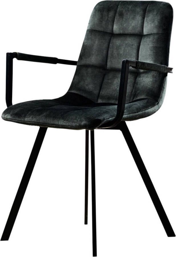 Vurna Roxie armstoel velvet groen (Set van 2)