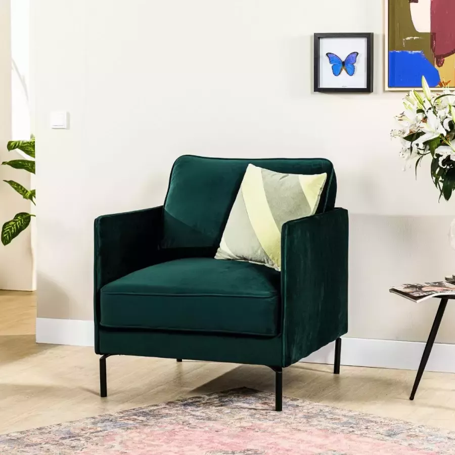 Vurna Salero fauteuil velvet groen