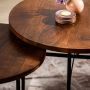 Vurna Susanne salontafel rond kruis acaciahout 75 cm bruin | set van 2 - Thumbnail 2