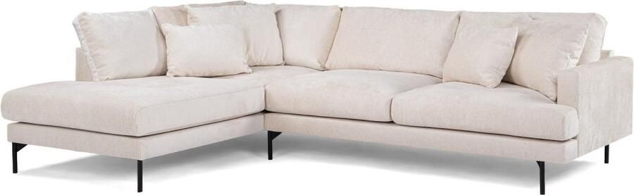 Vurna Christie 3-zits hoekbank links stof champagne