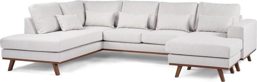 Vurna Melva 3-zits hoekbank links stof beige