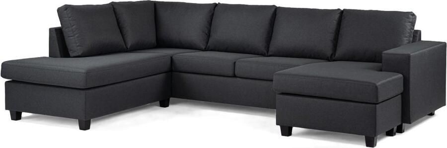 Vurna Nola 3-zits hoekbank links stof antraciet