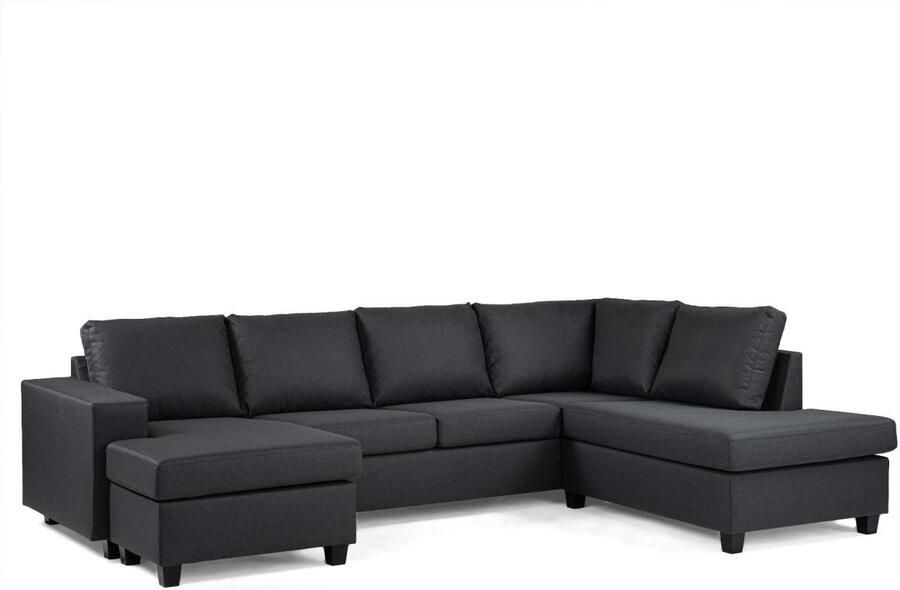 Vurna Nola 3-zits hoekbank rechts stof antraciet