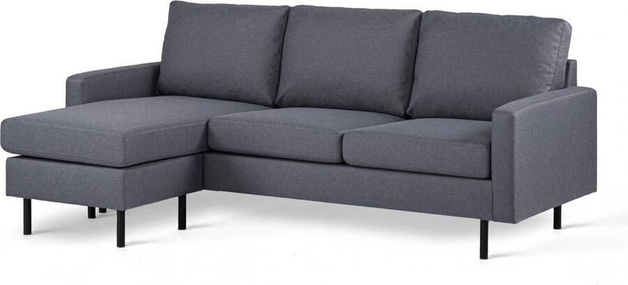 Vurna Nola 3-zitsbank L+R stof donkergrijs