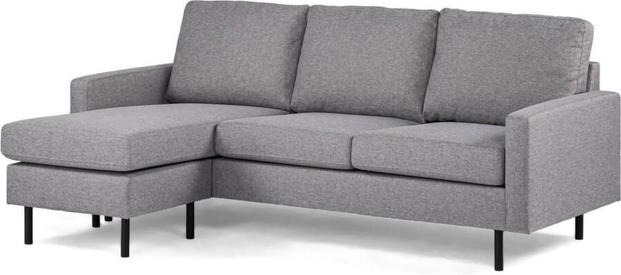 Vurna Nola 3-zitsbank L+R stof grijs