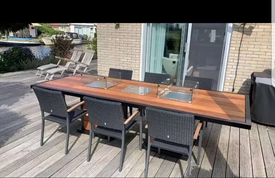 Vuurtafelpro Hardhouten XXL tafel met stalen frame