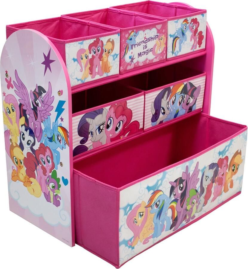 W&O Products B.V. My Little Pony Opbergkast Speelgoed Opbergbank Kinderkast met Opbergbakken Opbergsysteem voor Kinderen 62 5 x 29 5 x 60 cm