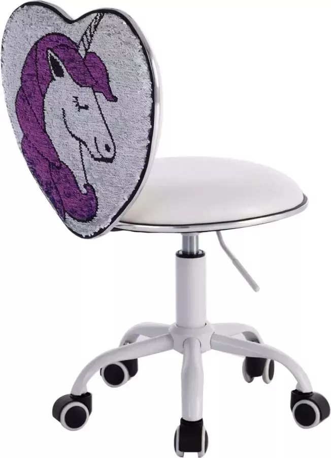 Wahson Monkey's Kinderbureaustoel Bureaustoel Voor Kinderen Unicorn Glitter Wit Junior Kinderen Sinterklaas Kerst Geschenk