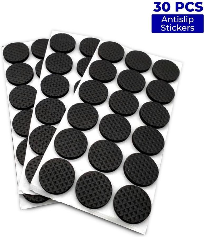 Waledano Zelfklevende Antislip Stickers 30 Stuks 2.7 CM Pad Tafel Stoel & Bank Zelfklevende Meubelonderzetters Anti Kras Vilt Vloer Beschermers Rubber Stoel Beschermer Anti-slip stoelpoot Plakvilt Tafel Onderzetter Bescherm