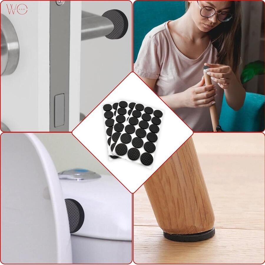 Waledano Zelfklevende Antislip Pads 30 Stuks Pads Tafel Stoel Bank Zelfklevende Meubel Onderzetters Anti Kras Vilt Vloer Beschermers Rubber Stoel Beschermer Anti-slip stoelpoot Plakvilt Tafel Onderzetter Stickers -Beschermv