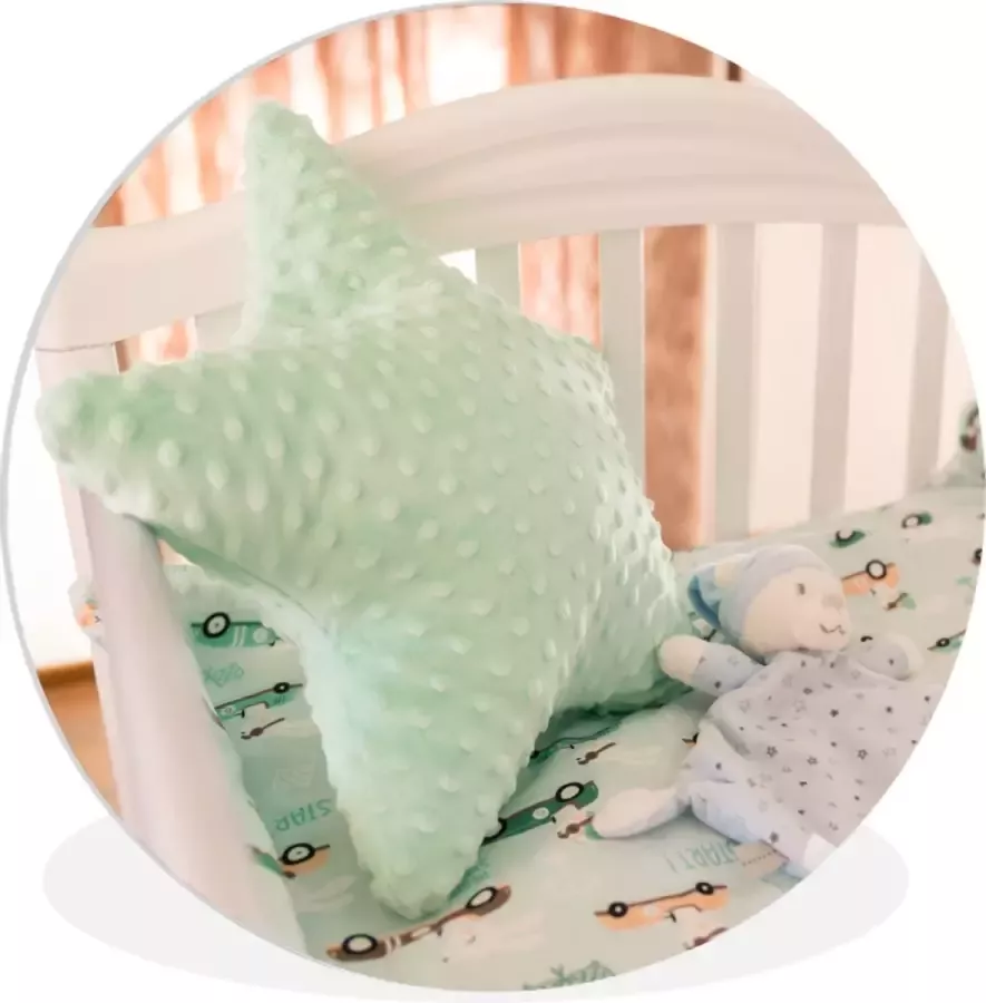 WallCircle Schilderij Kinderkamer Ledikant Kussen Xxl Multicolor 120 X 120 Cm