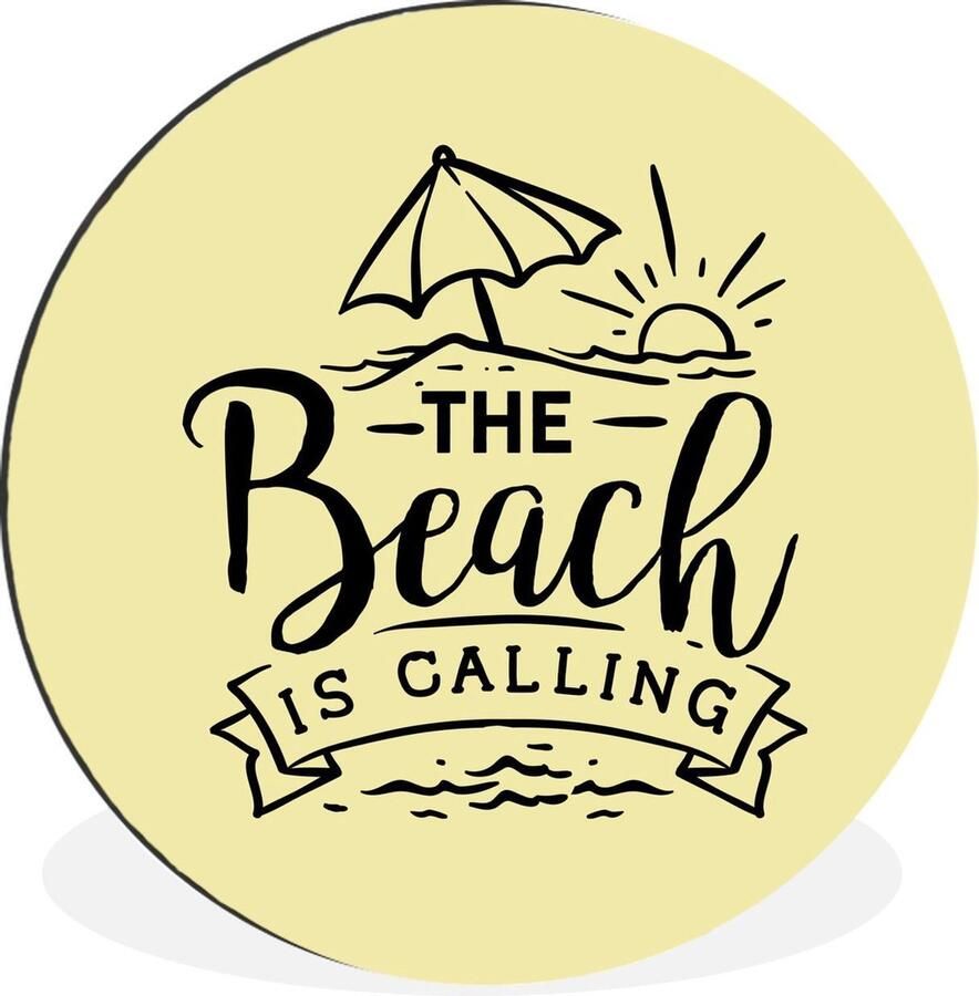 WallCircle Schilderij Strand Parasol Quotes Xxl Multicolor 120 X 120 Cm