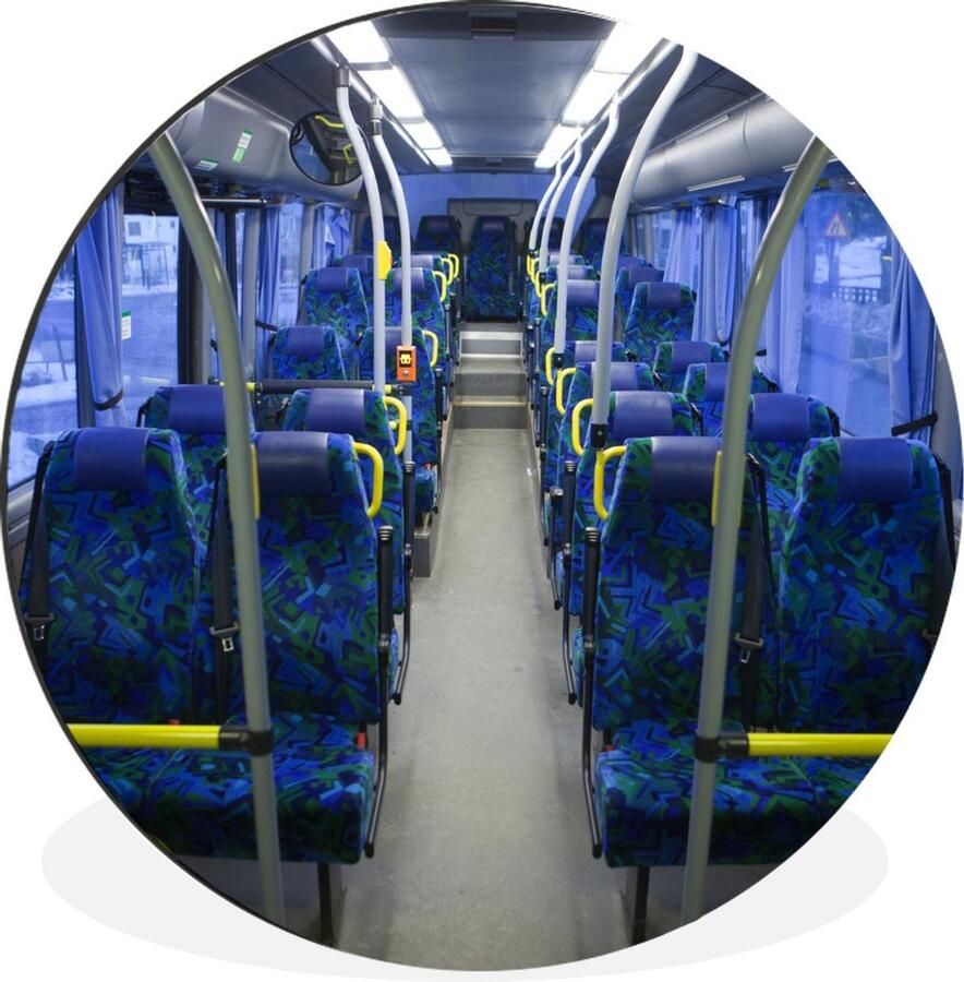 WallCircle Schilderij Bus Stoelen Dibond En Xxl Multicolor 120 X 120 Cm