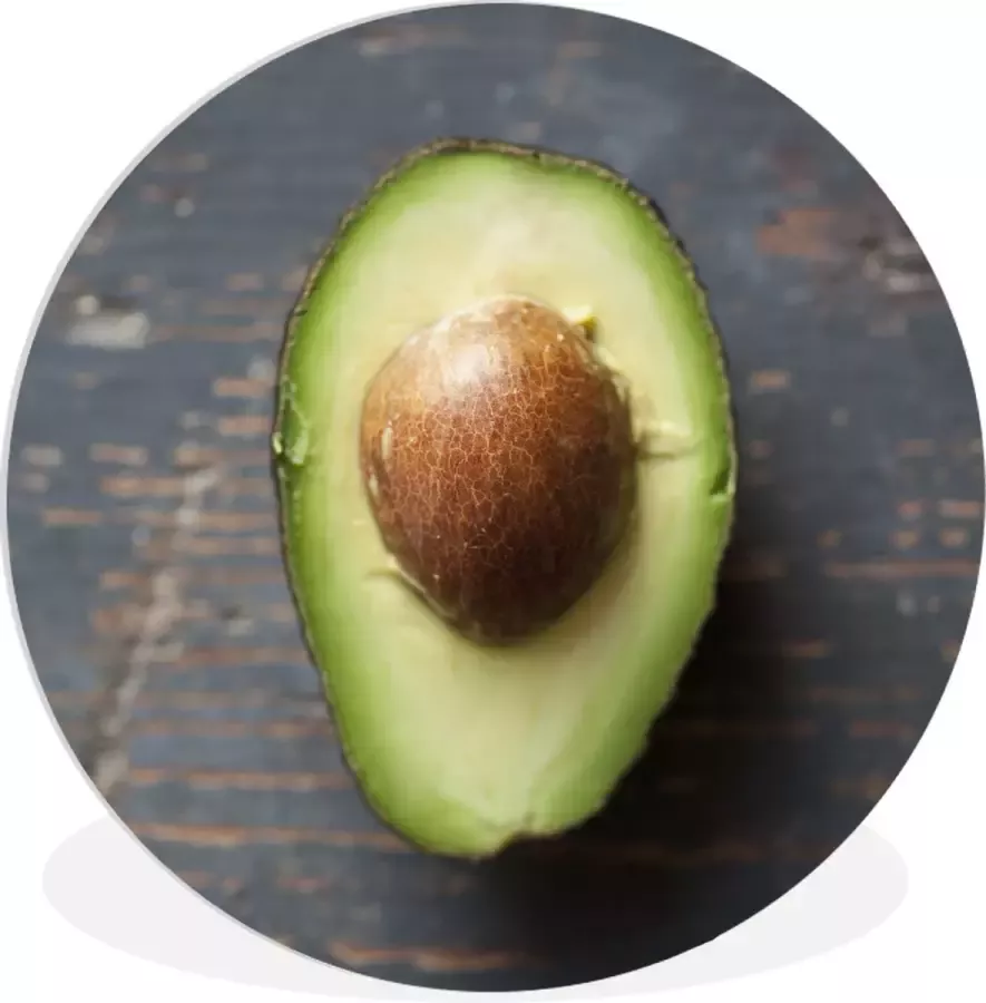 WallCircle Wandcirkel Muurcirkel Binnen Close up van avocado donkere houten tafel ⌀ 150 cm Wanddecoratie Ronde Schilderijen