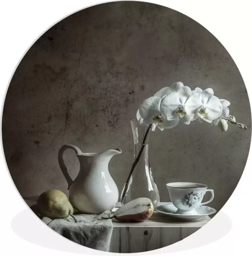 WallCircle Wandcirkel Muurcirkel Binnen Fruit Tafel Stilleven ⌀ 90 cm Wanddecoratie Ronde Schilderijen