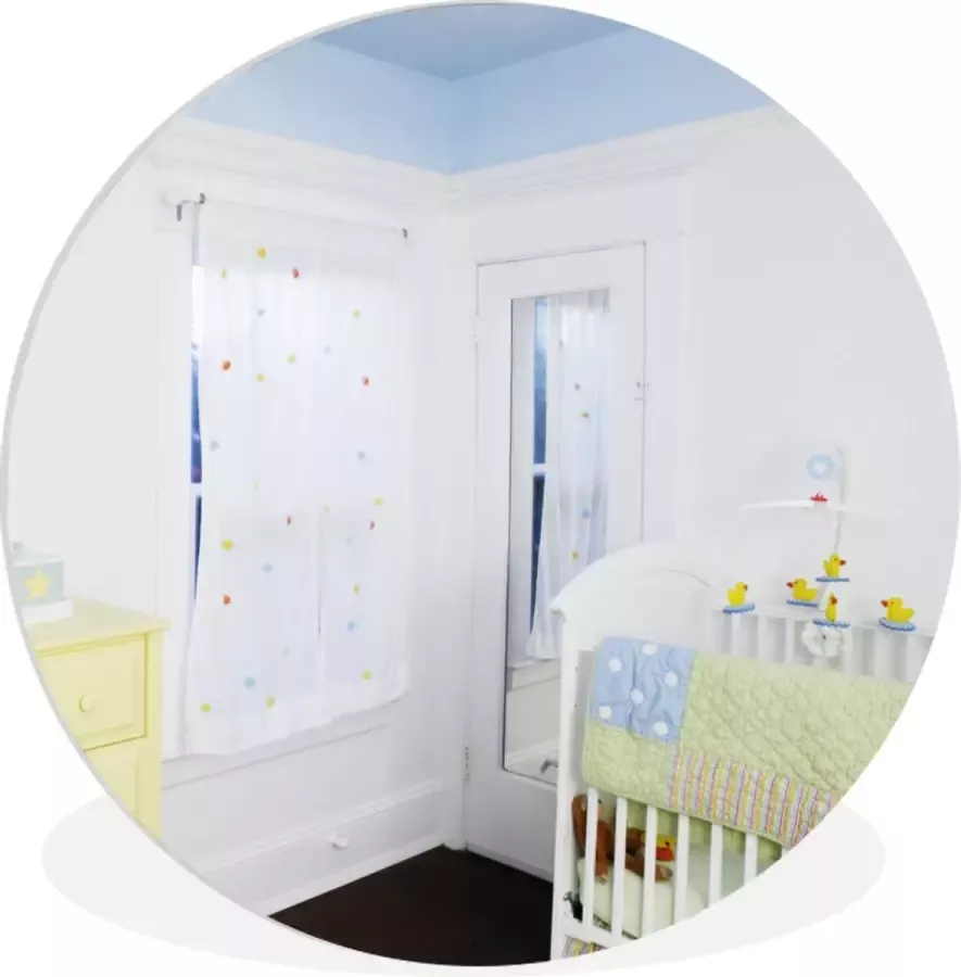 WallCircle Wandcirkel Muurcirkel Binnen Kinderkamer Blauw Ledikant ⌀ 30 cm Wanddecoratie Ronde Schilderijen