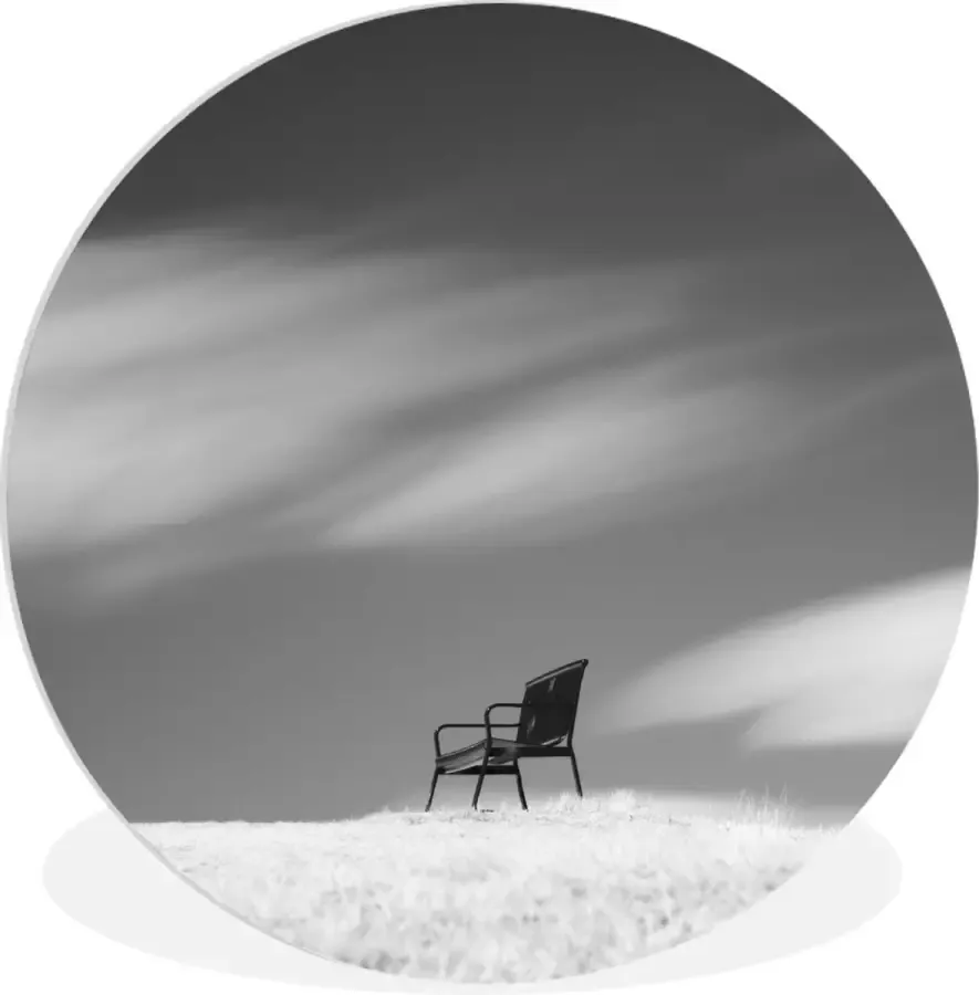 WallCircle Wandcirkel Muurcirkel Binnen Lege Bank op de Horizon ⌀ 90 cm Wanddecoratie Ronde Schilderijen