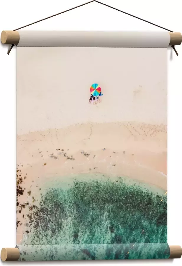 WallClassics Textielposter Parasol op het Strand 30x40 cm Foto op Textiel