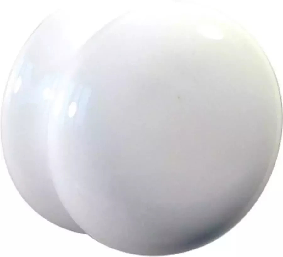 Wallebroek meubelknop porselein wit plat afgerond 32mm