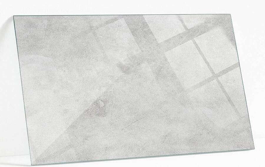 WALLFLUENT Betontextuur Met Scheuren Glazen Plaat 120 x 80 cm Grijs Glasplaat Tafel Rechthoekig Tafelblad Glas Gehard Glas Gehard Glazen Tafelblad Voor de Eettafel in de Eetkamer