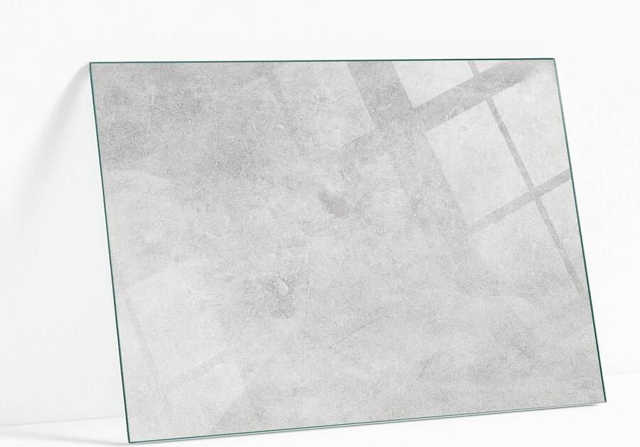 WALLFLUENT Betontextuur Met Scheuren Glazen Plaat 80 x 60 cm Grijs Glasplaat Tafel Rechthoekig Tafelblad Glas Gehard Glas Gehard Glazen Tafelblad Voor de Eettafel in de Eetkamer