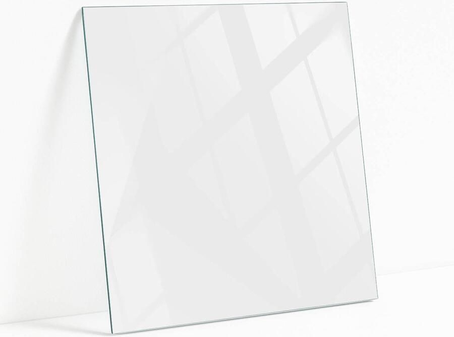 WALLFLUENT Kleur Wit Glad Glazen Tafelblad 50 x 50 cm Wit Glazen Plaat Vierkant Tafelblad Glas Veiligheidsglas Gehard Glazen Tafelblad Voor de Eettafel in de Eetkamer