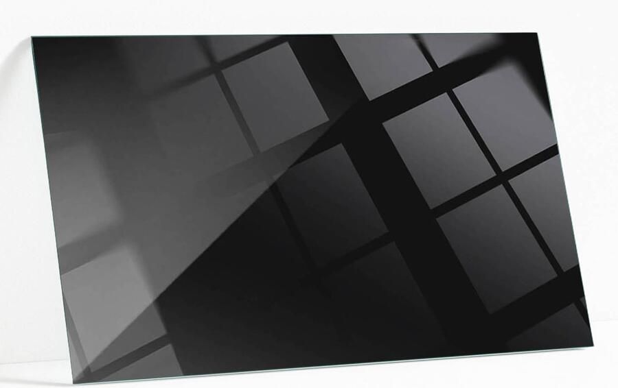 WALLFLUENT Kleur Zwart Glad Glasplaat Tafel 120 x 80 cm Zwart Veiligheidsglas Rechthoekig Tafelblad Glas Glazen Tafelblad Glazen Tafelblad Geschikt voor de Keukentafel