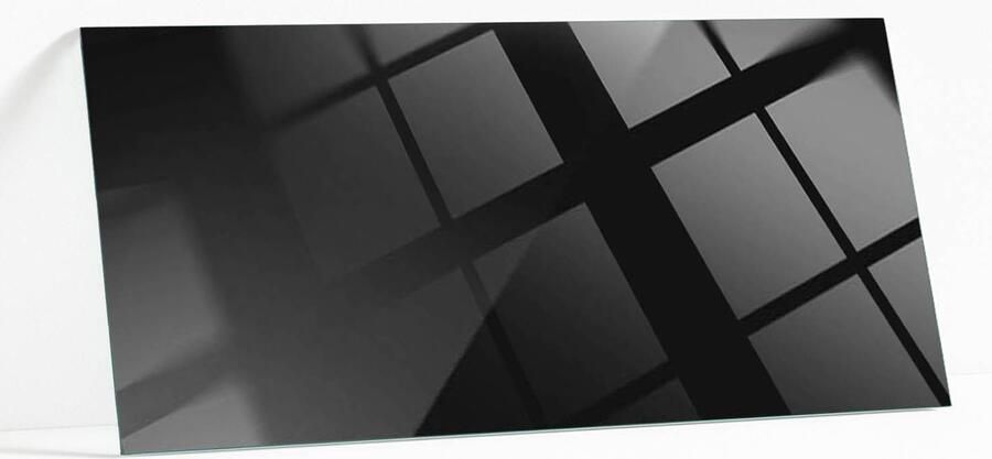 WALLFLUENT Kleur Zwart Glad Glasplaat Tafel 125 x 50 cm Zwart Veiligheidsglas Rechthoekig Tafelblad Glas Glazen Tafelblad Gehard Glazen Tafelblad Voor de Eettafel in de Eetkamer