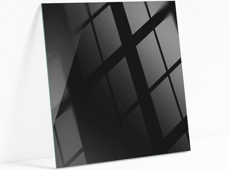 WALLFLUENT Kleur Zwart Glad Glasplaat Tafel 60 x 60 cm Zwart Veiligheidsglas Vierkant Tafelblad Glas Glazen Tafelblad Glazen Tafelblad voor Tuin of Terrastafels