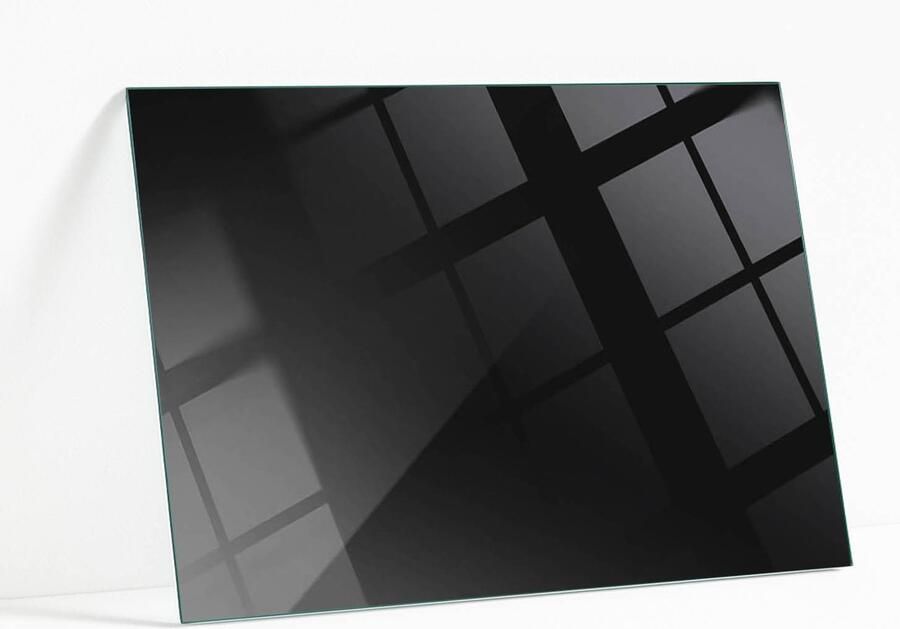 WALLFLUENT Kleur Zwart Glad Glasplaat Tafel 80 x 60 cm Zwart Veiligheidsglas Rechthoekig Tafelblad Glas Glazen Tafelblad Glazen Tafelblad Geschikt voor de Keukentafel