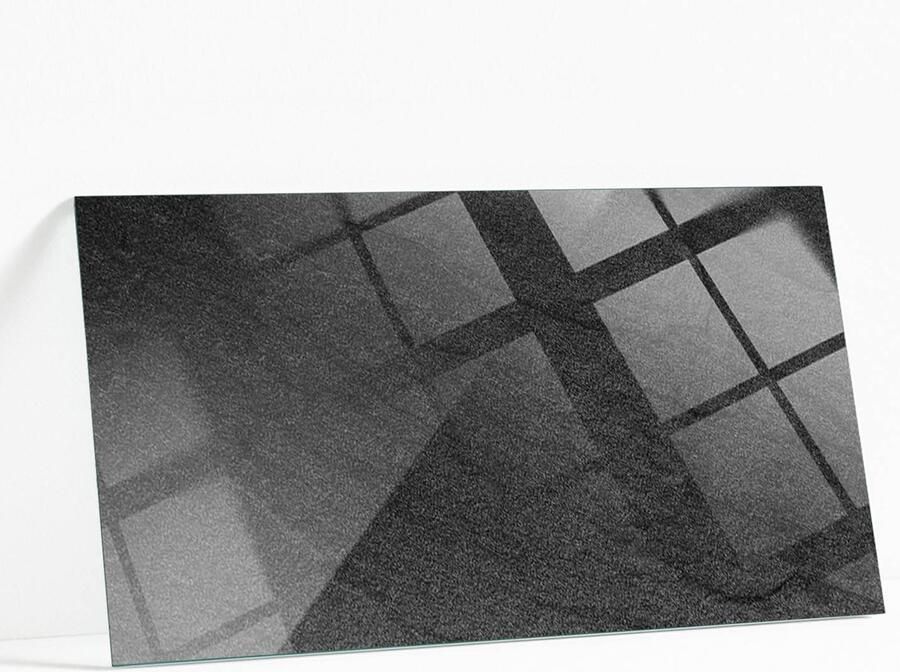 WALLFLUENT Natuursteen Textuur Glasplaat Tafel 120 x 60 cm Zwart Veiligheidsglas Rechthoekig Tafelblad Glas Glazen Tafelblad Glazen Tafelblad Geschikt voor de Keukentafel