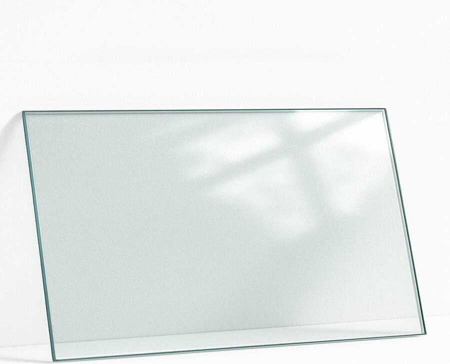 WALLFLUENT Tafelblad Glas 120x80 cm Transparante Glasplaat Rechthoekig Tafelblad Glas Glazen Plaat Gehard Glazen Tafelblad Voor de Eettafel in de Eetkamer Glazen Tafelblad Gehard Glas