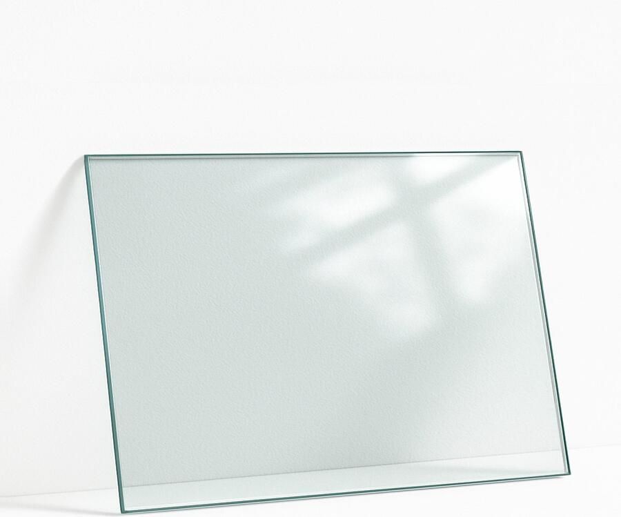 WALLFLUENT Tafelblad Glas 80x60 cm Transparante Glasplaat Rechthoekig Tafelblad Glas Glasplaat Tafel Gehard Glazen Tafelblad Voor de Eettafel in de Eetkamer Veiligheidsglas Gehard Glas