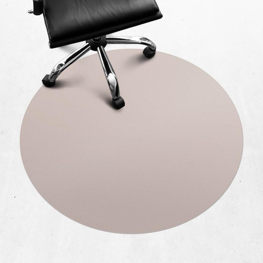 WALLFLUENT Vloerbeschermer Beige steen 100 cm Lichtbruin Bureaustoel Vloerbeschermer Rond Vloerbeschermer Groot-Stoel Mat-Werkplekdecoraties Pastel- en aardse kleuren