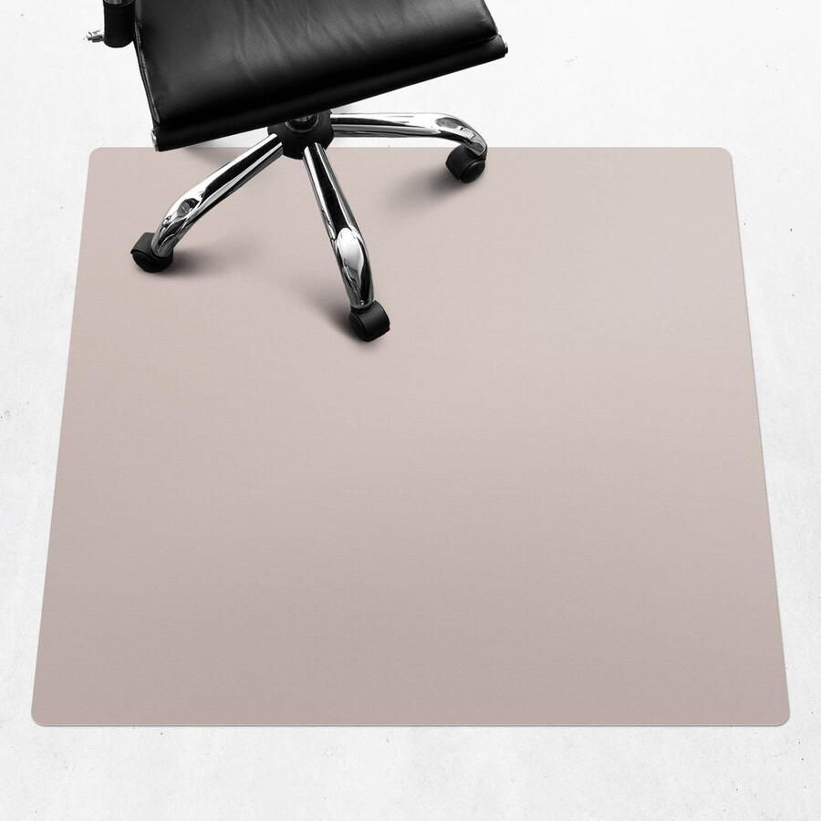 WALLFLUENT Vloerbeschermer Beige steen 100x100 cm Lichtbruin Vloerbeschermer Bureaustoel Vierkant Vloerbeschermer Harde Vloer-Stoel Mat-Kantoordecoraties Pastel- en aardse kleuren