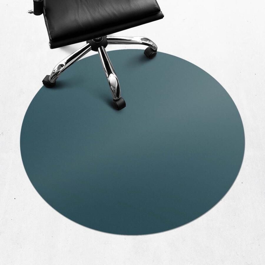 WALLFLUENT Vloerbeschermer Diepzee 100 cm Maritiem Vloerbeschermer Bureaustoelmat Rond Vloerbeschermer Tapijt-Stoel Mat-Kantoordecoraties Koele en donkere kleuren