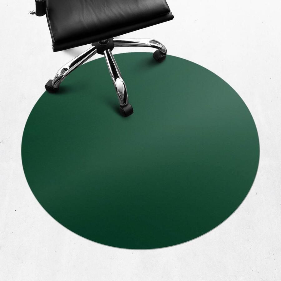 WALLFLUENT Vloerbeschermer Groene Eucalyptus 100 cm Donkergroen Vloerbeschermer Bureaustoelmat Rond Vloerbeschermer Vinyl-Stoel Mat-Werkplekdecoraties Koele en donkere kleuren