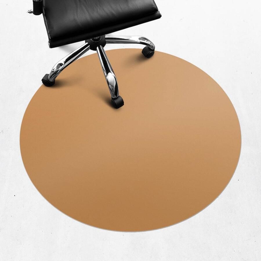 WALLFLUENT Vloerbeschermer Honingklei 100 cm Oranje Vloerbeschermer Bureaustoel Rond Vloerbeschermer PVC-Computer Stoel Mat-Werkplekdecoraties Pastel- en aardse kleuren